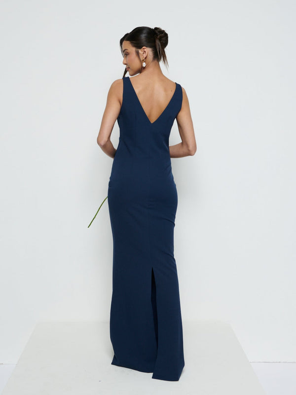 Pretty Lavish Esmee V-Neck Crepe Maxi Bridesmaid Dress