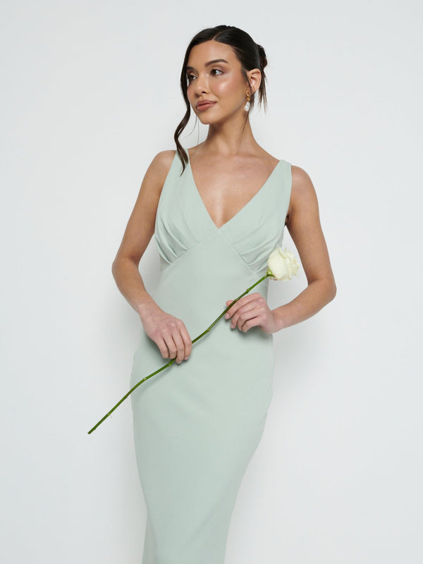 Pretty Lavish Esmee V-Neck Crepe Maxi Bridesmaid Dress
