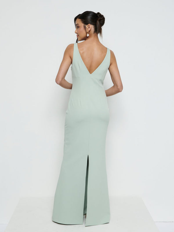 Pretty Lavish Esmee V-Neck Crepe Maxi Bridesmaid Dress