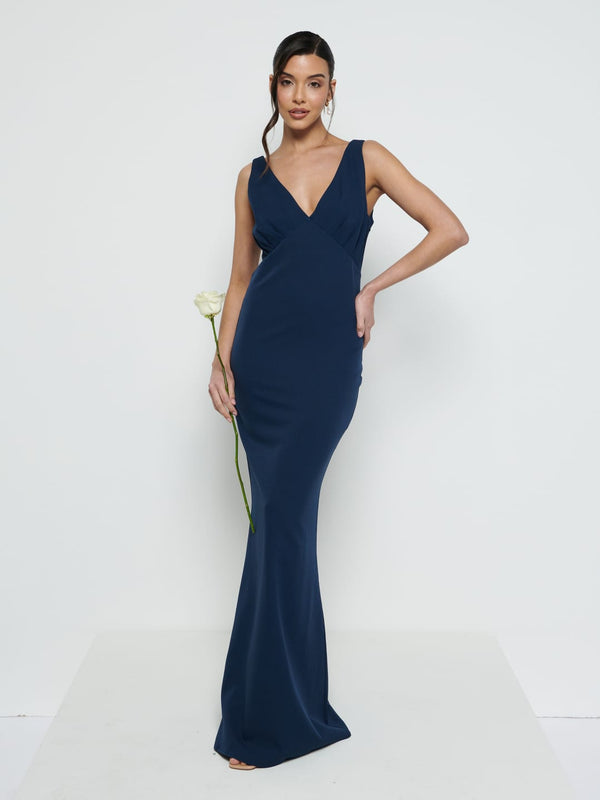 pretty lavish Esmee V-Neck Crepe Maxi Bridesmaid Dress