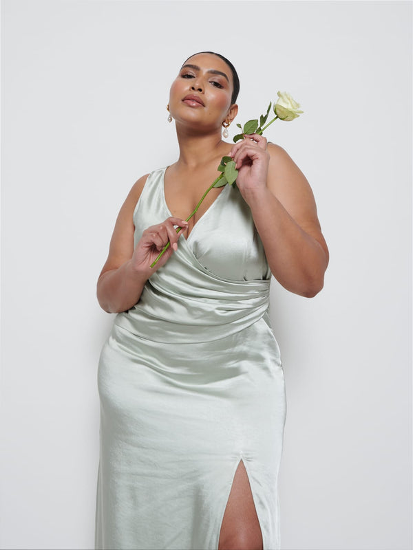 Pretty Lavish Esmee Wrap Maxi Bridesmaid Dress Curve