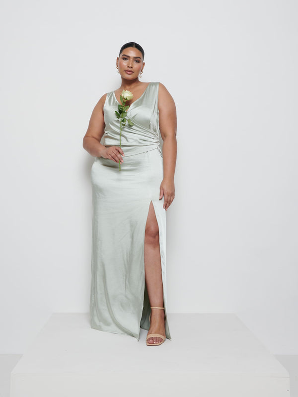 Pretty Lavish Esmee Wrap Maxi Bridesmaid Dress Curve