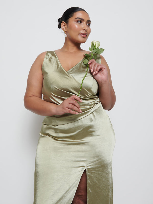 Pretty Lavish Esmee Wrap Maxi Bridesmaid Dress Curve