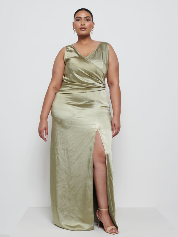 Pretty Lavish Esmee Wrap Maxi Bridesmaid Dress Curve