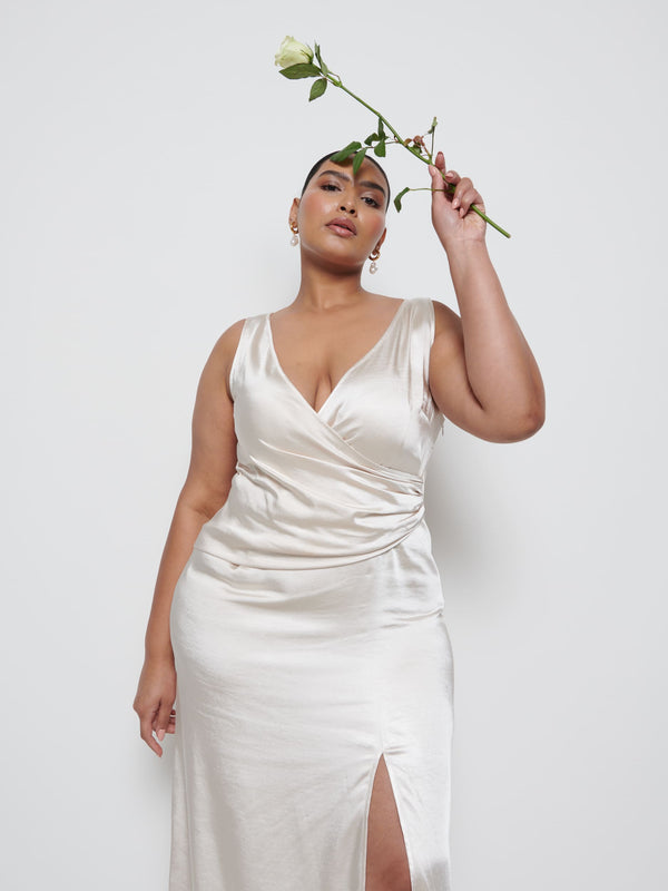 Pretty Lavish Esmee Wrap Maxi Bridesmaid Dress Curve