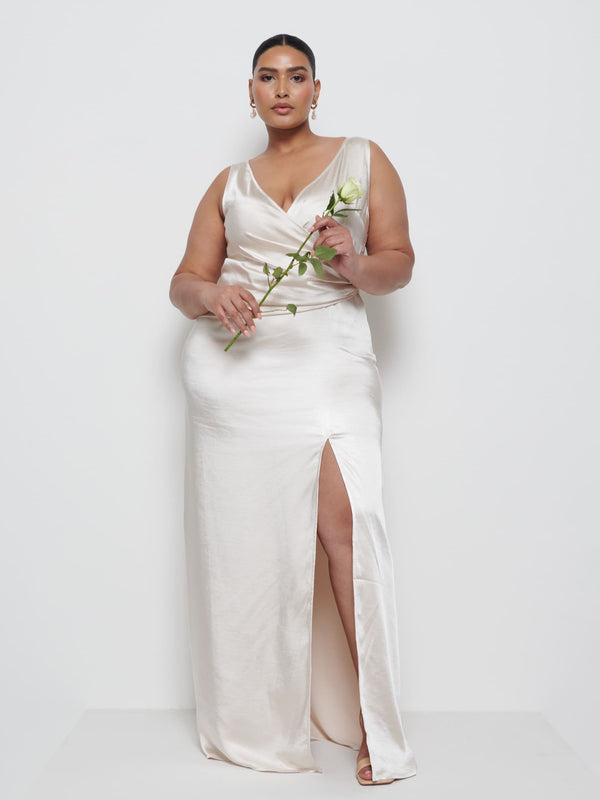 Pretty Lavish Esmee Wrap Maxi Bridesmaid Dress Curve