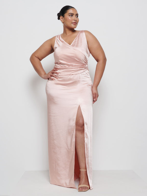 Pretty Lavish Esmee Wrap Maxi Bridesmaid Dress Curve
