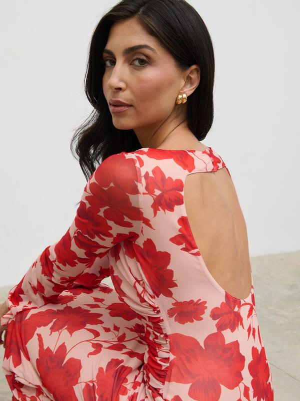 Pretty Lavish Ethel Long Sleeve Jersey Midaxi Dress