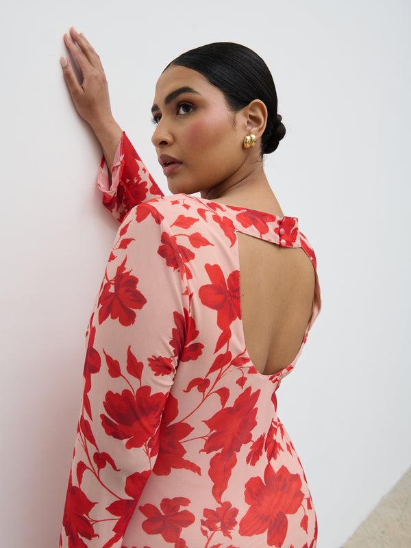 Pretty Lavish Ethel Long Sleeve Jersey Midaxi Dress Curve