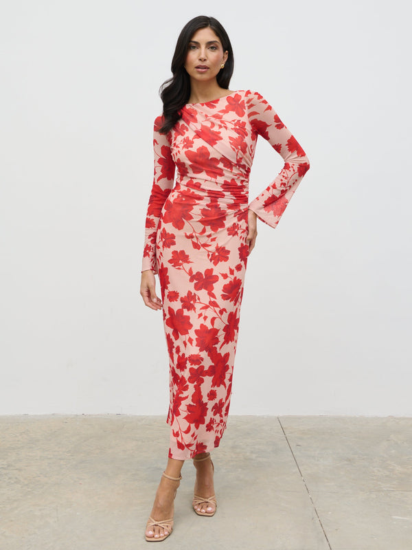 pretty lavish Ethel Long Sleeve Jersey Midaxi Dress