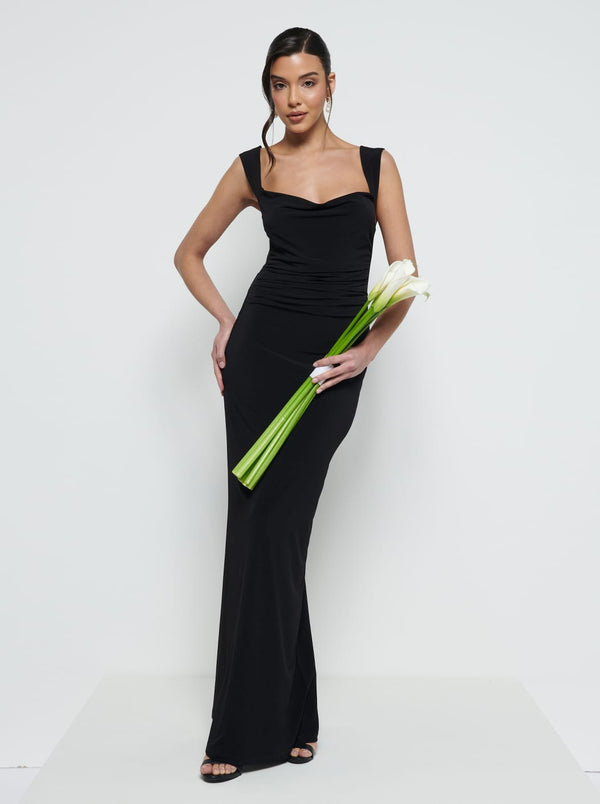 Pretty Lavish Florence Cowl Neck Jersey Maxi Bridesmaid Dress