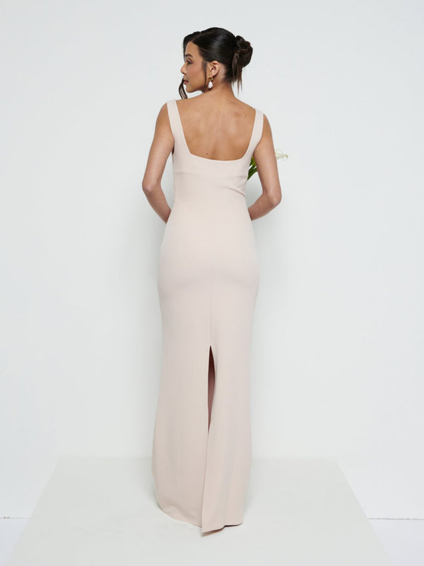 Pretty Lavish Harriet Cowl Neck Crepe Maxi Bridesmaid Dress