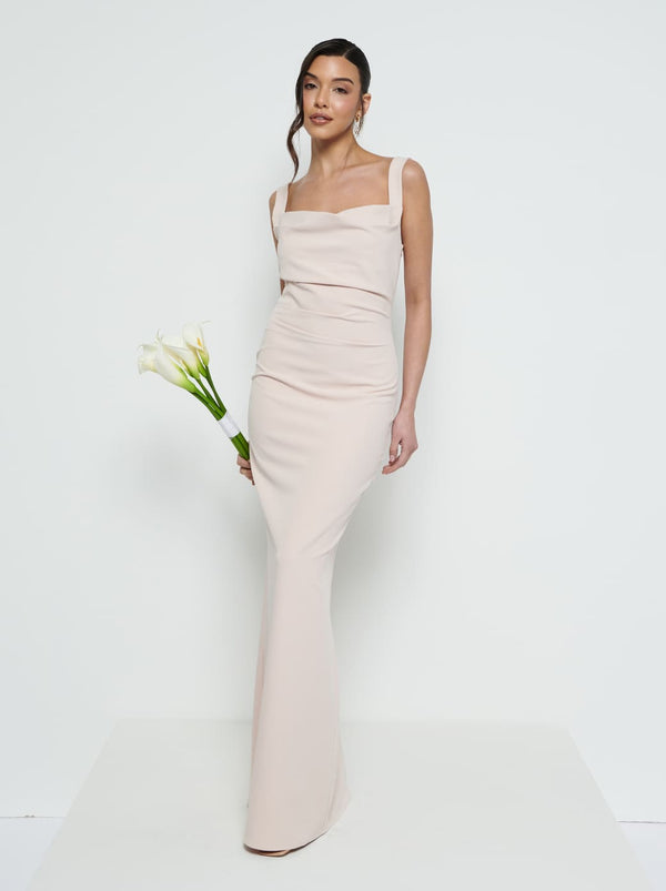 Pretty Lavish Harriet Cowl Neck Crepe Maxi Bridesmaid Dress