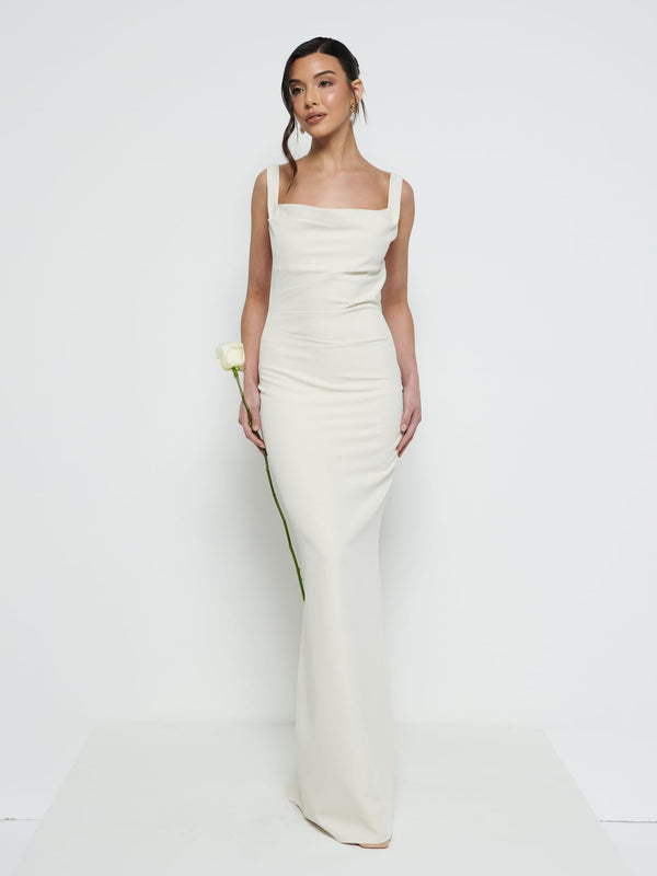 Pretty Lavish Harriet Cowl Neck Crepe Maxi Bridesmaid Dress