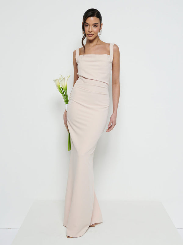 pretty lavish Harriet Cowl Neck Crepe Maxi Bridesmaid Dress