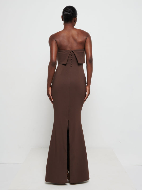 Pretty Lavish Julia Strapless Crepe Maxi Bridesmaid Dress