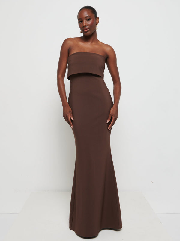 Pretty Lavish Julia Strapless Crepe Maxi Bridesmaid Dress
