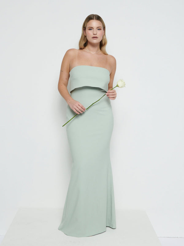 pretty lavish Julia Strapless Crepe Maxi Bridesmaid Dress
