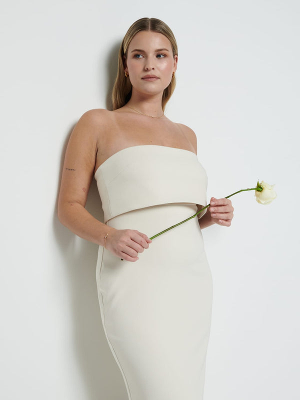 Pretty Lavish Julia Strapless Crepe Maxi Bridesmaid Dress