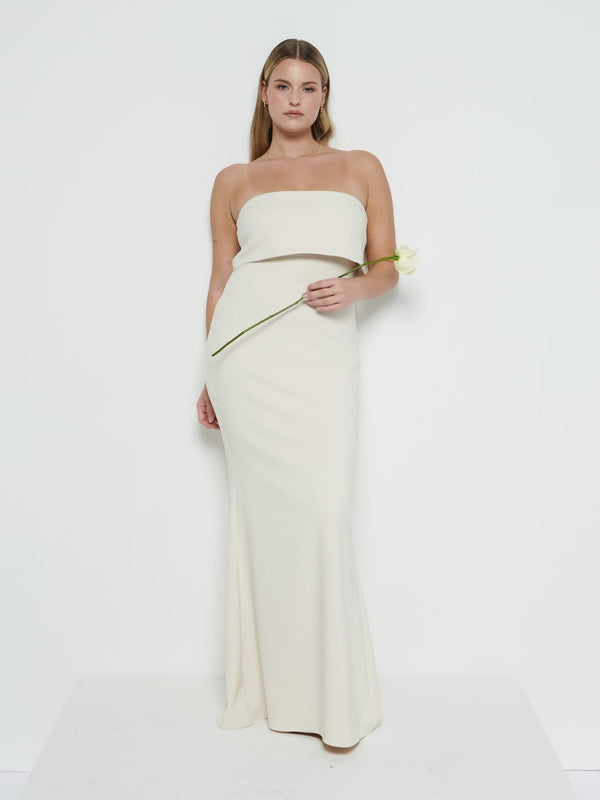 Pretty Lavish Julia Strapless Crepe Maxi Bridesmaid Dress