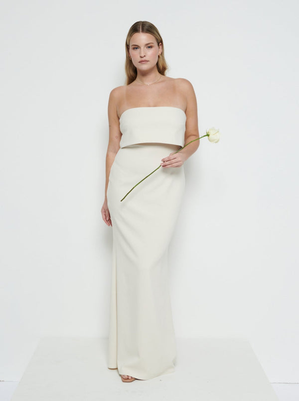 pretty lavish Julia Strapless Crepe Maxi Bridesmaid Dress