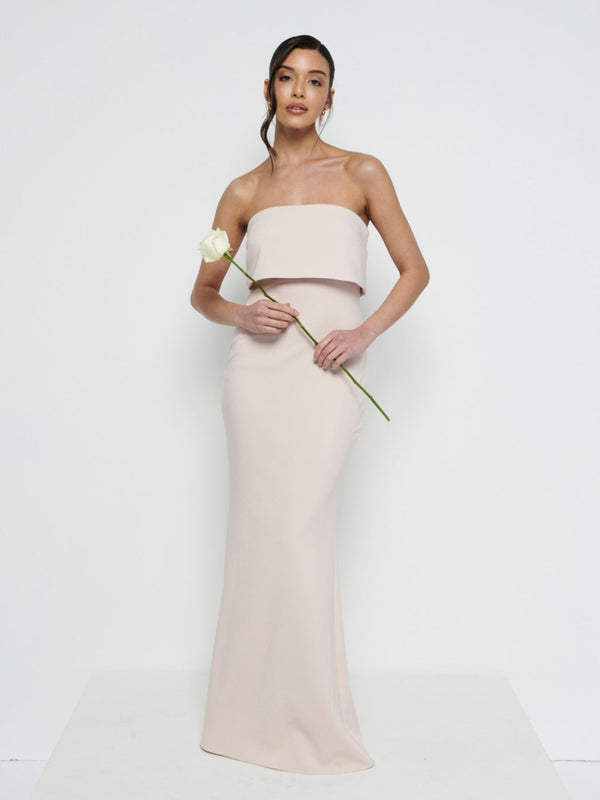 Pretty Lavish Julia Strapless Crepe Maxi Bridesmaid Dress