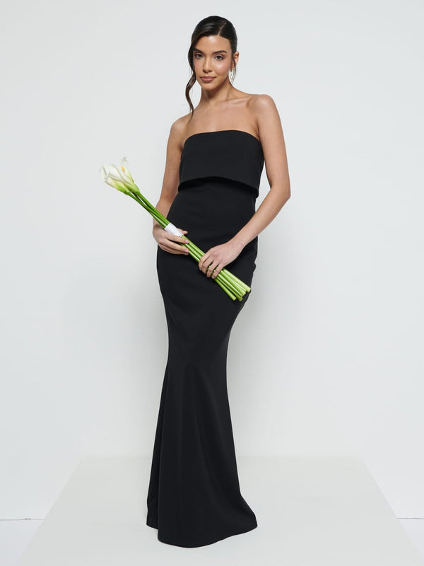 pretty lavish Julia Strapless Crepe Maxi Bridesmaid Dress