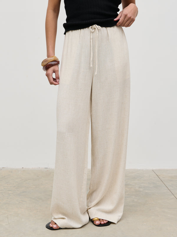 Pretty Lavish Nessa Drawstring Linen Blend Trousers