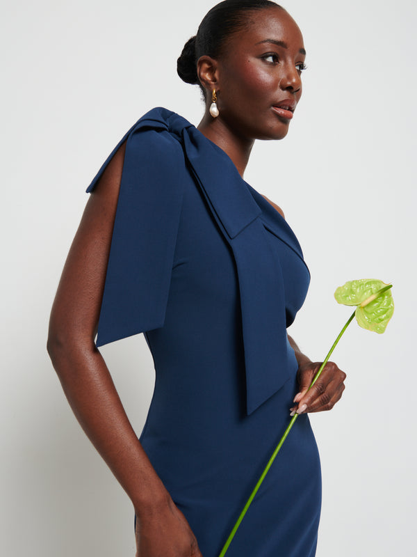 Pretty Lavish Nevaeh One Shoulder Crepe Maxi Bridesmaid Dress