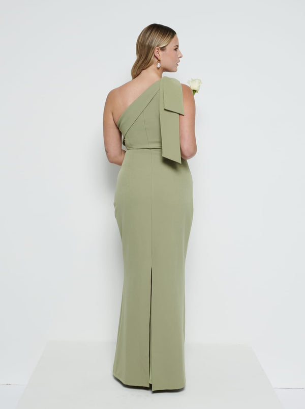 Pretty Lavish Nevaeh One Shoulder Crepe Maxi Bridesmaid Dress
