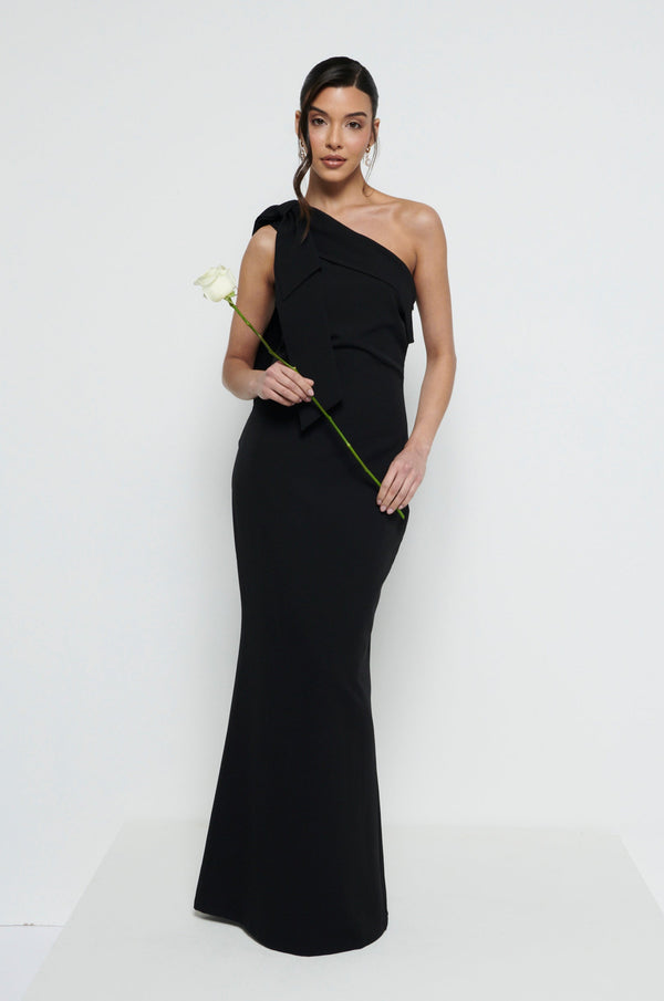 Pretty Lavish Nevaeh One Shoulder Crepe Maxi Bridesmaid Dress