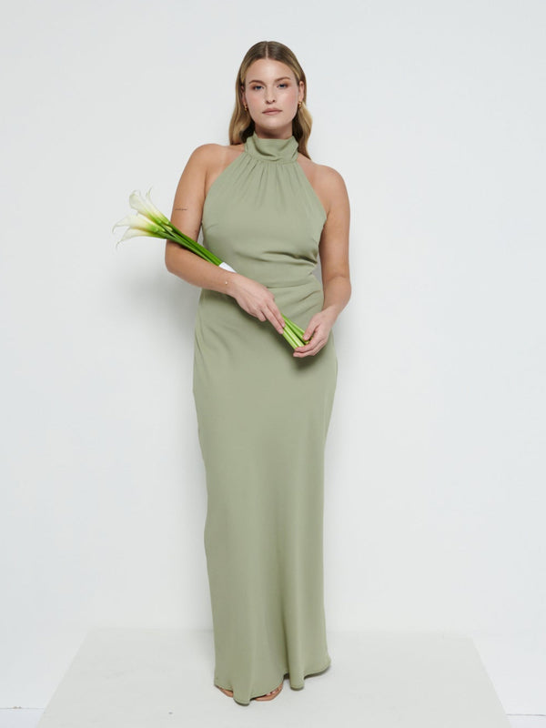 pretty lavish Odelle Tie Back Chiffon Maxi Bridesmaid Dress