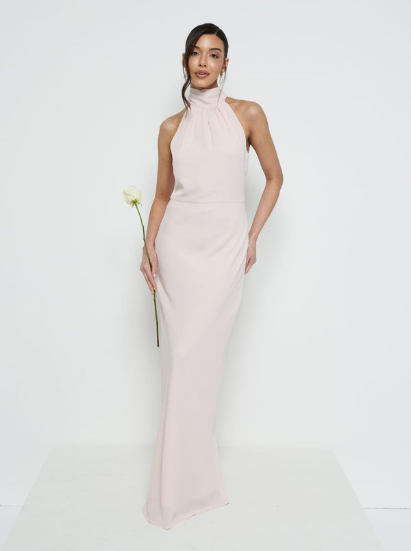 pretty lavish Odelle Tie Back Chiffon Maxi Bridesmaid Dress