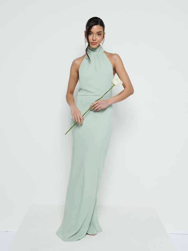 pretty lavish Odelle Tie Back Chiffon Maxi Bridesmaid Dress