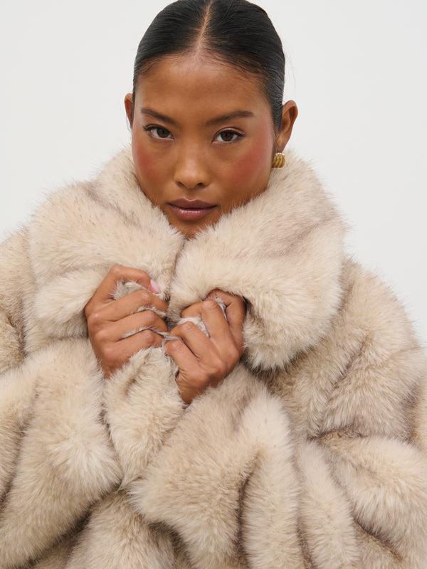 Pretty Lavish Agatha Short Faux Fur Coat