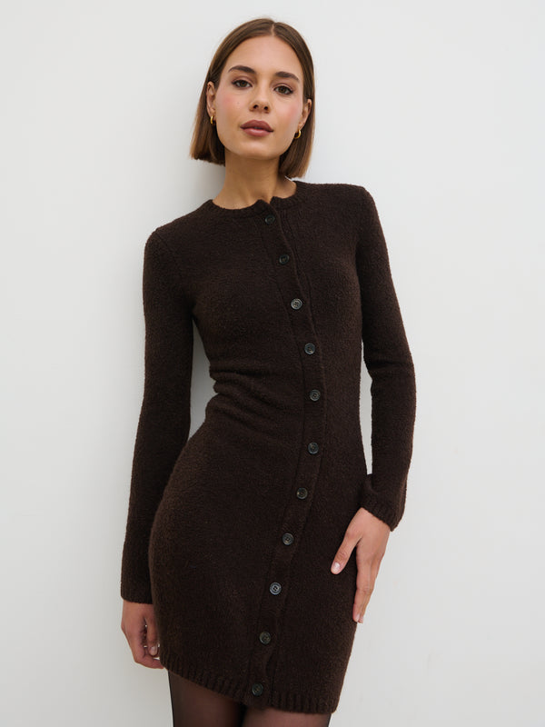 pretty lavish Aida Mini Button Down Knit Dress