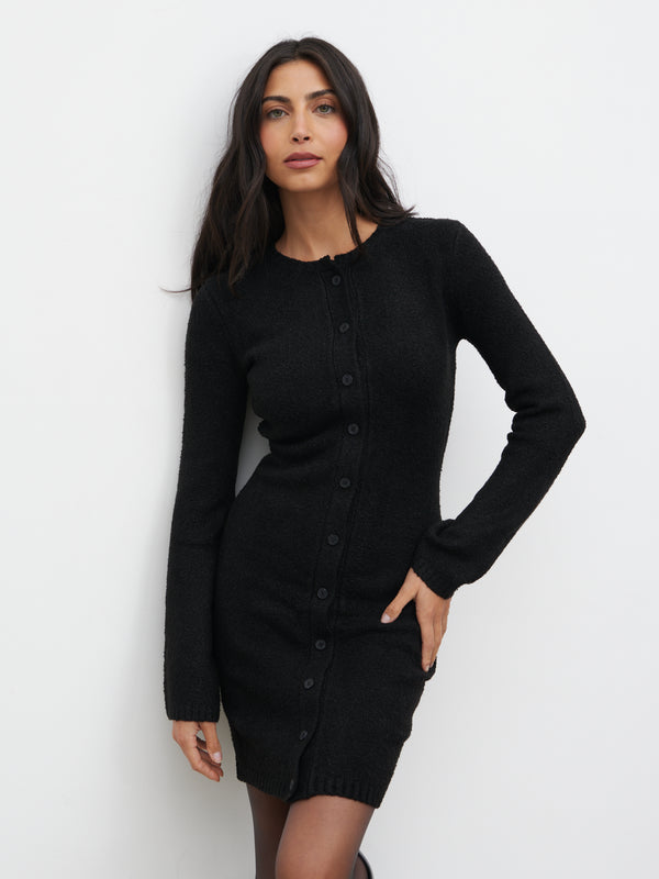 pretty lavish Aida Mini Button Down Knit Dress