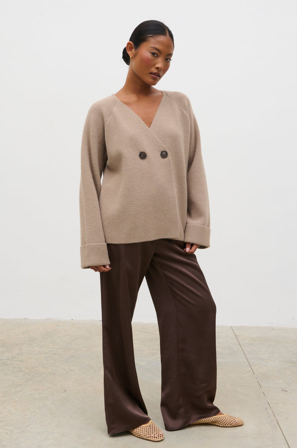 Pretty Lavish Aisha Double Breasted Knit Cardigan