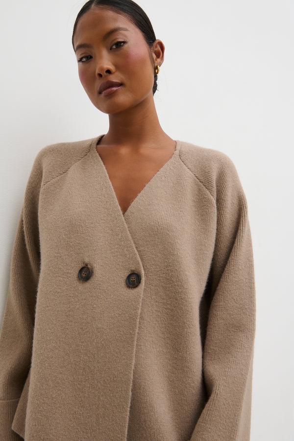 Pretty Lavish Aisha Double Breasted Knit Cardigan
