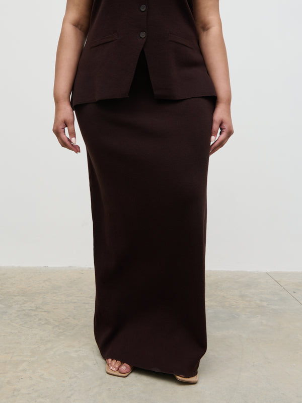 Pretty Lavish Alba Knit Maxi Skirt Curve