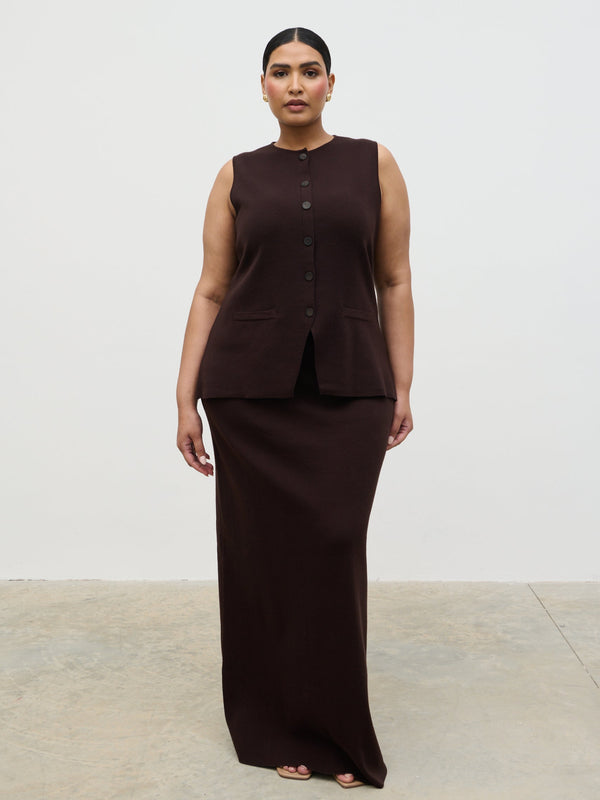 Pretty Lavish Alba Knit Maxi Skirt Curve