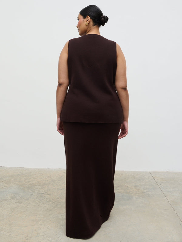 Pretty Lavish Alba Knit Maxi Skirt Curve