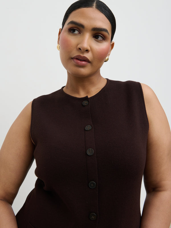 Pretty Lavish Alba Knit Waistcoat Curve