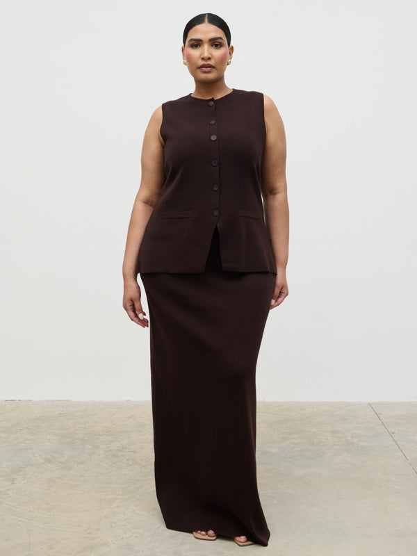 Pretty Lavish Alba Knit Waistcoat Curve