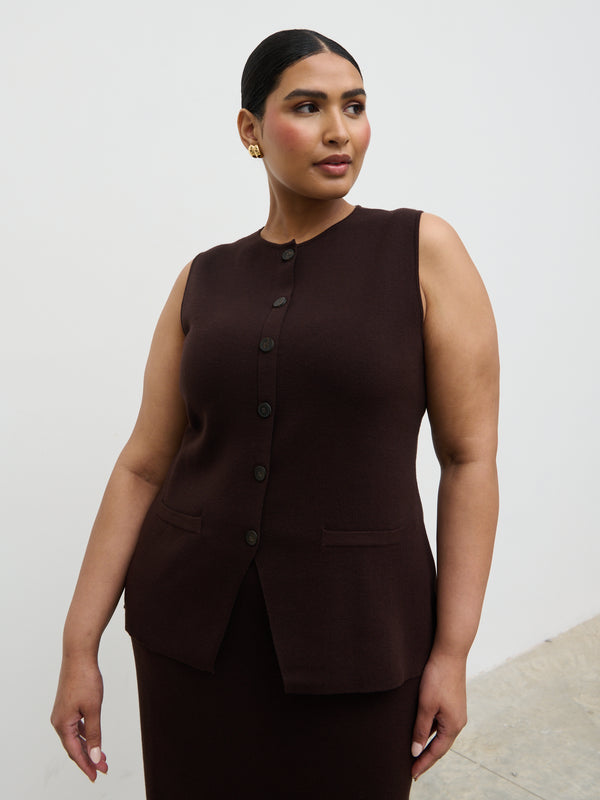 pretty lavish Alba Knit Waistcoat Curve