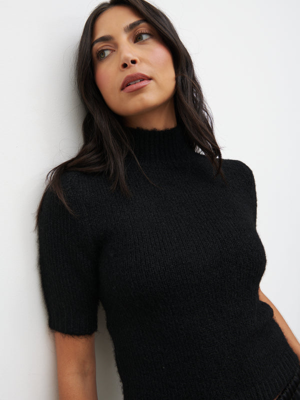 pretty lavish Alia Fluffy High Neck Knit Top