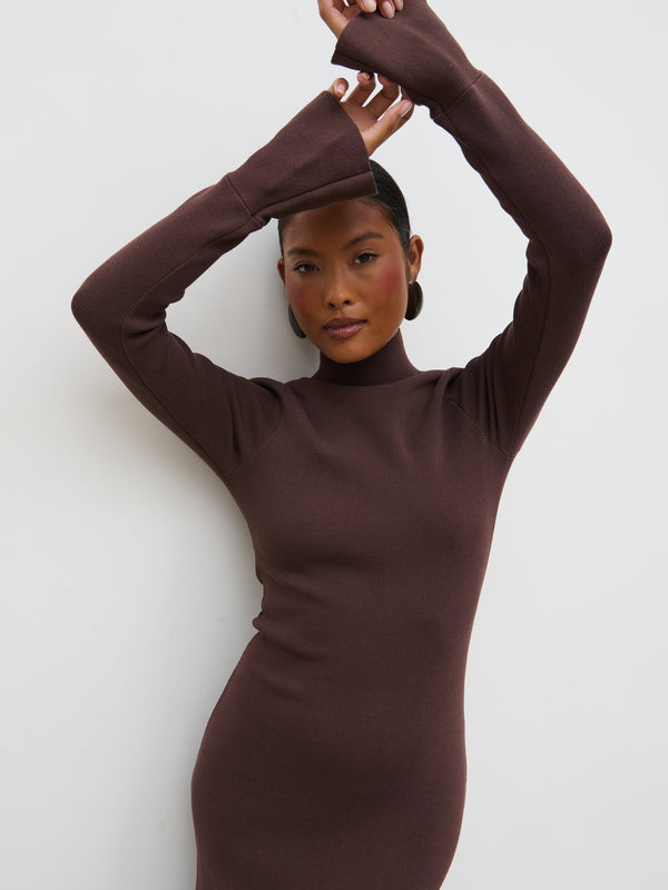 Pretty Lavish Alina High Neck Knit Midaxi Dress