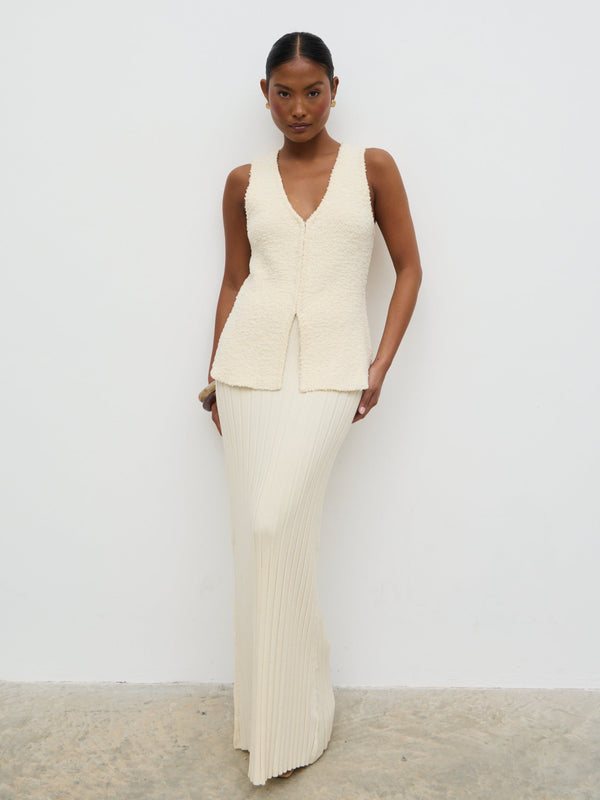 Pretty Lavish Alma Pleated Knit Maxi Skirt