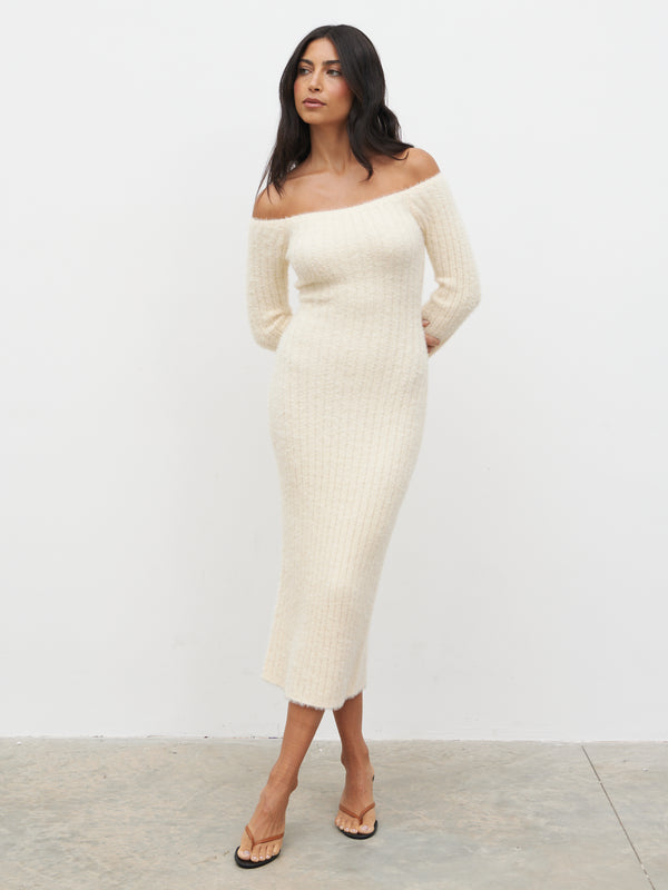 Pretty Lavish Alora Fluffy Knit Midaxi Dress