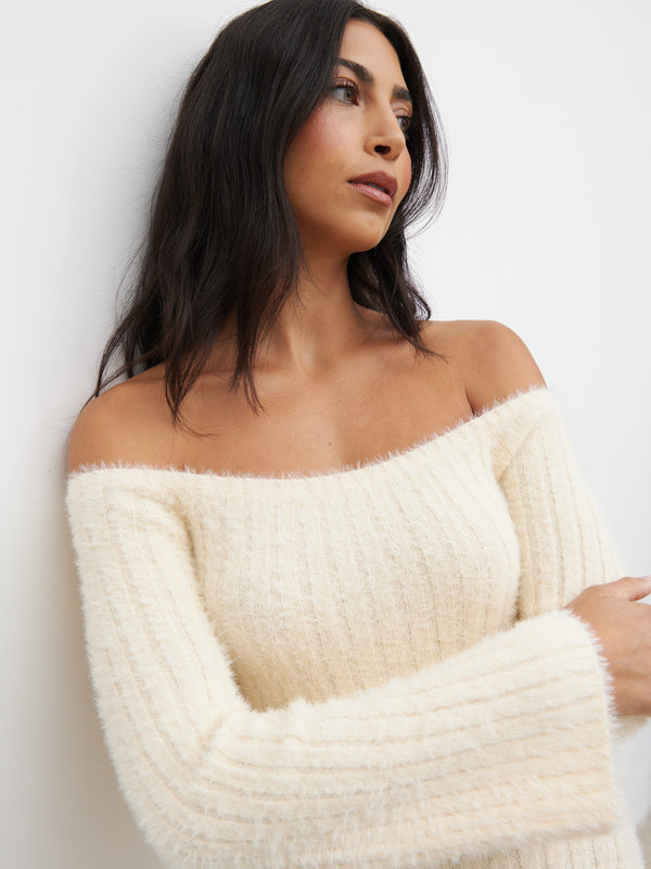 Pretty Lavish Alora Fluffy Knit Midaxi Dress